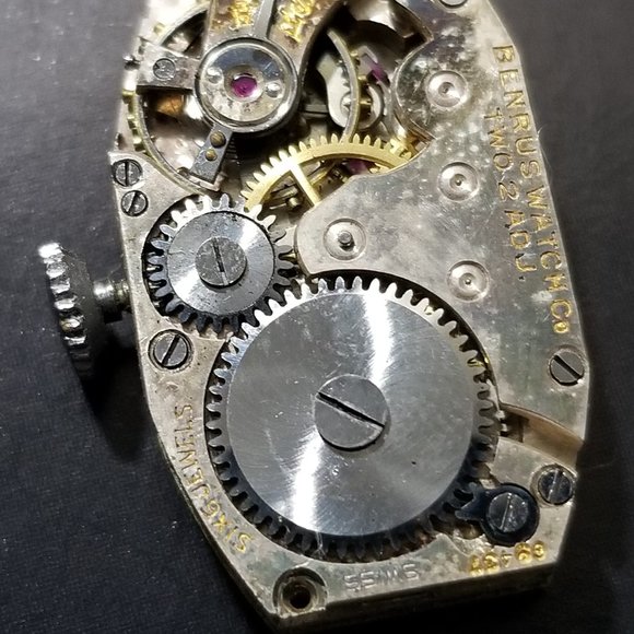 Antique Benrus 6 Jewels Lady's Watch Mechanical Art Deco WORKING ART DECO DESIGN - Picture 6 of 8